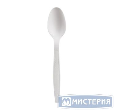 Ложка одноразовая 165 мм, бел., кукурузный крахмал, 50 шт/упак "GREEN MYSTERY" 1 000 шт/кор РОССИЯ 4040Б