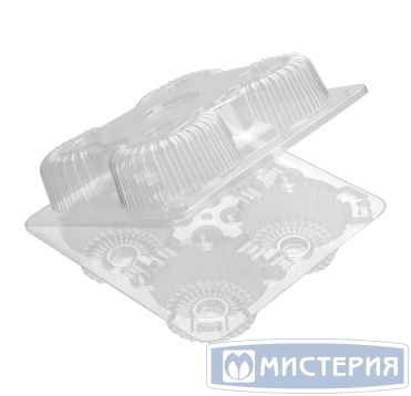 Контейнер 500 мл 1-секц. 137х132х52 мм, неразъем.крышка, прозр., ПЭТ, 480 шт/кор "Комус" 480 шт/упак РОССИЯ РКСП-500/11(ПЭТ)