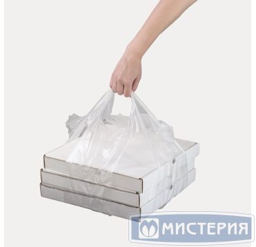 Пакет "майка" для пиццы [420+300]х700 мм 14 мкм, прозр., ПНД, 100 шт/упак 10 упак/кор РОССИЯ 2393597