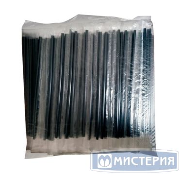 Трубочки для коктейлей 210 мм, d7 мм, черн., пласт. прямые в инд. упаковке, 500 шт/упак 10 упак/кор БЕЛАРУСЬ