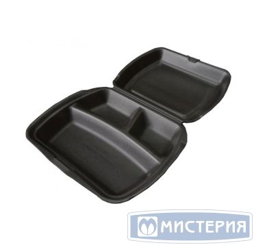 Ланч-бокс 3-секц. 250х190х70 мм, черн., ВПС, 100 шт/кор "Полиформ" 100 шт/упак РОССИЯ Lb-3 черн.эконом
