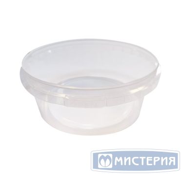 Контейнер под пресервы и мёд, 340мл, круглая, d 122мм, h 50мм, "банка", под прозрачная, контрольный замок, ПП