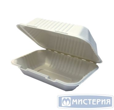 Ланч-бокс 1-секц. 230х155х87 мм, бел., сах.тростник, 50 шт/упак 300 шт/кор КИТАЙ В102В
