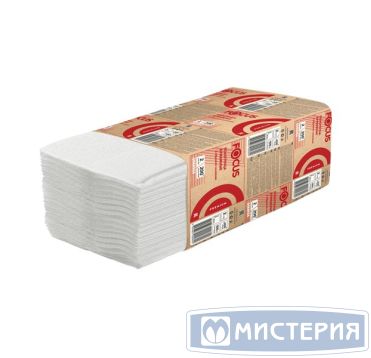 Полотенца бумажные для диспенсеров 240х200 мм 2-сл. Z-сложен., бел., 200 лист/упак "Focus" Premium 12 упак/кор РОССИЯ 5083775