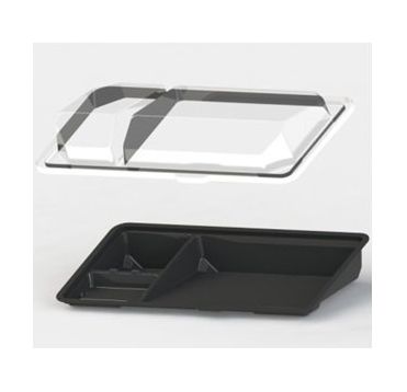 Контейнер для суши (3 ячейки, витрина),195х106х40мм, черный