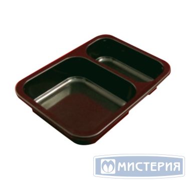 Контейнер под запайку 600[420+180] мл, 2-секц. 187х137х36 мм, черн., ПП, 480 шт/кор "Бластор" 480 шт/упак РОССИЯ П-1813/36/2 (70/30) черн.