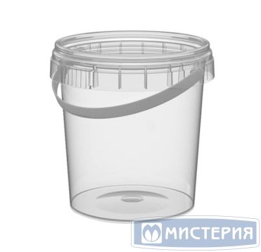 Контейнер для пресервов 155 мл, d69хh66 мм, форма "Банка", контр. замок, с ручкой, без крышки, прозр., ПП, 900 шт/кор "Перинт" 900 шт/упак РОССИЯ 155/69/К с ручкой