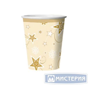Стакан для холодного/горячего, объем 0.25 л, дизайн Звезды на ванили