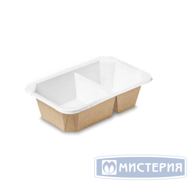 Контейнер 800[390+260] мл 2-секц. 224х145х50 мм, без окна, без крышки, крафт-бел, карт., 45 шт/упак"OSQ" Octobox 800/2 45 шт/упак 360 шт/кор РОССИЯ OSQ OCTOBOX 800/2 (K) (360)