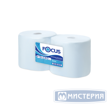 Полотенца бумажные для диспенсеров 2-сл. с центр. вытяжкой, голуб., 350 м "Focus" Jumbo Industrial 2 рул/упак 1 упак/кор РОССИЯ 50202788/5079731