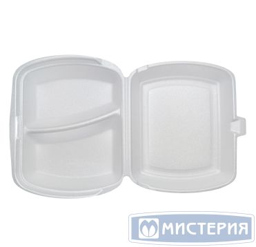 Ланчбокс 2-секции внешн.250х207х61мм, внутр. 247х180х57 мм, белый