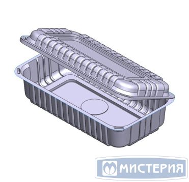 Контейнер прямоугольный, внеш. 225*128*62 мм,внутр. 210*110*57 мм, ПВХ, 1200 л