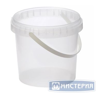 Ведро пищевое 1000 мл, d131хh120 мм, с ручкой, без крышки, прозр., ПП, 325 шт/кор "Альянсупак" 325 шт/упак БЕЛАРУСЬ ДВ-1,0/131 ОСВ